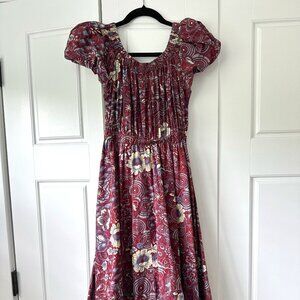 Ulla Johnson Nanette Floral Midi Dress in Heliotrope Purple size 0